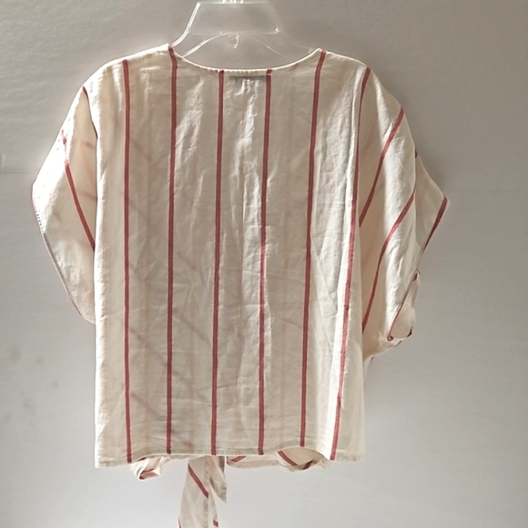 New, Madewell Montpellier stripe wrap top with sash ties women's size XXL - Picture 9 of 13
